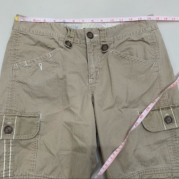 Eddie Bauer Cropped Cargo Pants Drawstring Bottom Size 2 - Picture 8 of 9